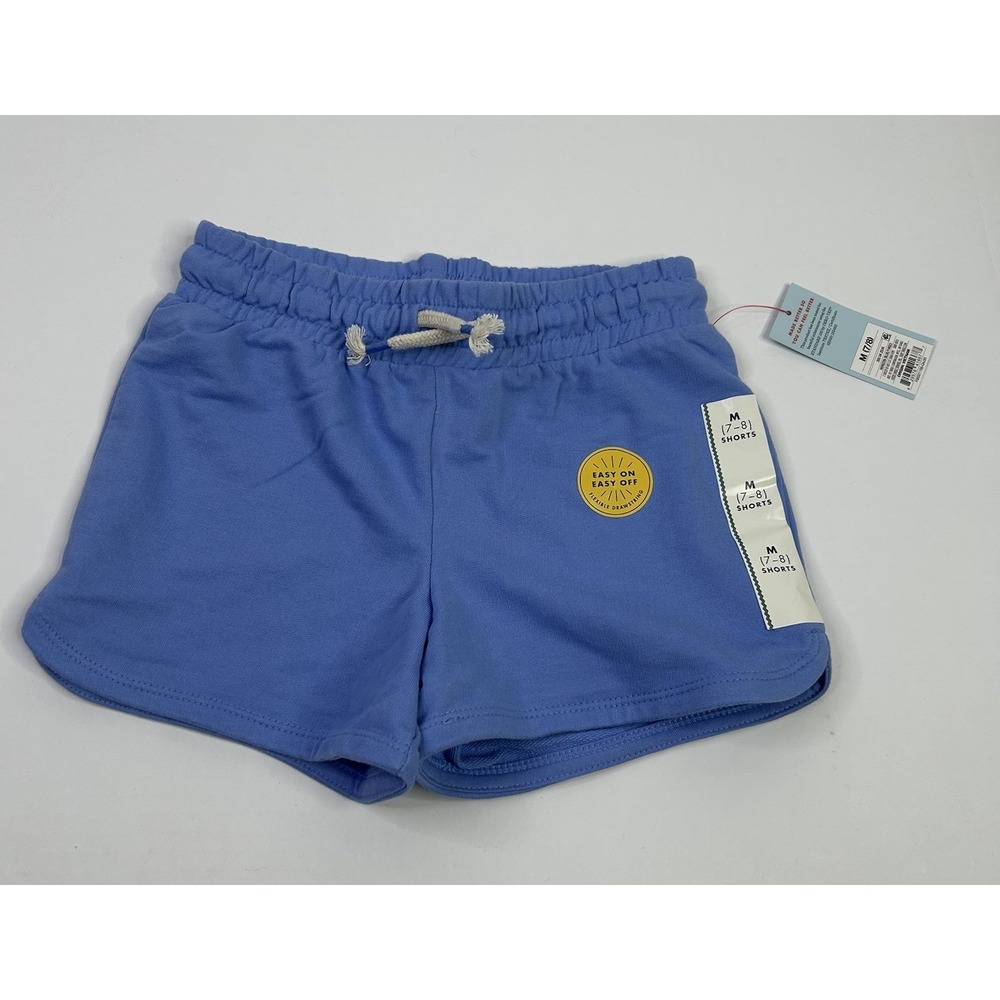 Cat & Jack Drawstring‎ Pull On Shorts Girls M (7/8) NEW Horizon Blue Periwinkle